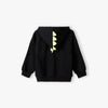5.10.15 Applic Dino Kangroo Pocket Zipper Hoodie With Terry Trouser Black Tracksuit 14691