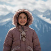 CN Pretty Crown With Bear Zip Inner Furr Pastel Pink Puffer Jacket 14544