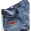 OM Back Pocket Tag Riped Blue Denim Shorts 13120