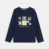 OKD Always Relex Print Navy Blue Full Sleeves T-Shirt 10864