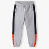 L&S Side Contrast Tape White Cord Fleece Light Grey Jogger Trouser 14661