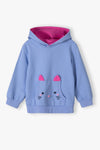 5.10.15 Cat Face Kangroo Pocket Style Terry Hoodie With Trouser Sky Blue Tracksuit 14715