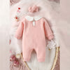 SHEN kids Applic Hearts Warm Fluffy Furr Baby Pink Romper 13992