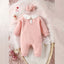 SHEN kids Applic Hearts Warm Fluffy Furr Baby Pink Romper 13992
