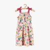 5.10.15 All Over Tigars & Tress Print Half Sleeveless Pink Frock 13532