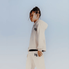 ZR NY Embroided Cream Terry Hoodie 12044