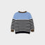 NME It Contrast Chest Navy With Stripes Sweater 10891