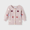 NMT Embroided Color Dots Textured Tea Pink Cardigan 10896