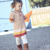ORCH Embroided Pear Stripes Style Brown Long Sweater Shirt 10905