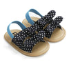 Magic Prewalker Polka Dots Bow Striped Navy Blue Soft Bottom Sandal 11053