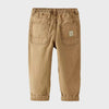 ZR Brushed Canvas With Small Pocket Silver Button Brown Pant 14198