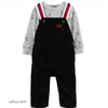 CRT Dashingly Handsome Contrast Shoulder Black Cotray Dungaree 11137
