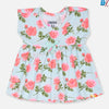 LT Rose Flower Print Aqua Blue Frock 11283