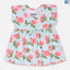 LT Rose Flower Print Aqua Blue Frock 11283
