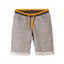 L&S Contrast Mustard Line Belt Grey Plush Shorts 11317