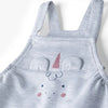 5.10.15 Unicorn Face Grey Terry Dungaree 11322