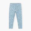 L&S White Bird Print Light Blue Legging 11405