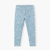 L&S White Bird Print Light Blue Legging 11405