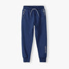L&S Adventure Printed Pockets Blue Fleece Trouser 11533