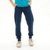 L&S Zebra Cord Degree Patch Ottoman Blue Trouser 11538