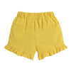 B&G Crinkle White Top With Bow & Shorts Mustard 2 Piece Set 11642