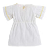 B&G Crinkle White Top With Bow & Shorts Mustard 2 Piece Set 11642