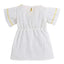 B&G Crinkle White Top With Bow & Shorts Mustard 2 Piece Set 11642