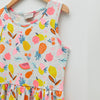 LCW Neon Fruits Print Sleeveless Grey Frock 11720