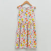 LCW Neon Fruits Print Sleeveless Grey Frock 11720