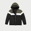 U Color Block Green With Black Puffer Jacket 11782