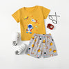 EGB Astronaut Print Shirt & Short Dark Yellow 2 Piece Set 11803