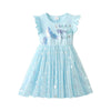 VKT Sequin Mermaid Polka Dots Bottom Blue Frock 11831