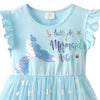 VKT Sequin Mermaid Polka Dots Bottom Blue Frock 11831