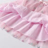 VKT Sequin Crown Glitter Stars Bottom Pink Full Sleeves Frock 11832