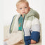 M Color Block Green With Blue Fur Warm Puffer Jacket 11877
