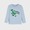 SY Sequin Dino Light Blue Full Sleeves T-Shirt 11927