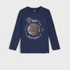 SY Sequin Keep Playing Full Sleeves Blue T-Shirt 11931