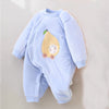 TW Rabbit In Pear Warm & Soft Light Blue Romper 11995