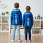 4F Ready And On My Way Back Print Royal Blue Fleece Zipper Hoodie 14386