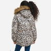 GA Fur Neck Sherpa Inside Warm Leopard Puffer Jacket 12003