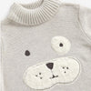ZR Applic Dog Face High Neck Grey Sweater 12011