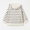SFR Black Stripes Off White Kangroo Pocket Terry Hoodie 12043