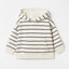 SFR Black Stripes Off White Kangroo Pocket Terry Hoodie 12043