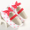 VLSN Front Bow Polka Dots White Pumps 12126