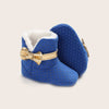 VLSN Golden Dots Side Bow Fur Blue Long Shoes 12135