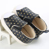 VLSN Golden Polka Dots Black Sneaker Shoes 12136