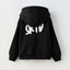 ZR Embroided SKTD Black Kangaroo Pockets Fleece Hoodie 12149