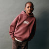 ZR Embroided SKTD Dark Corel Kangaroo Pockets Fleece Hoodie 12150