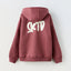 ZR Embroided SKTD Dark Corel Kangaroo Pockets Fleece Hoodie 12150