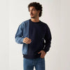 MX Losse Fit Contrast Sleeves Navy Blue Fleece Sweatshirt 12171